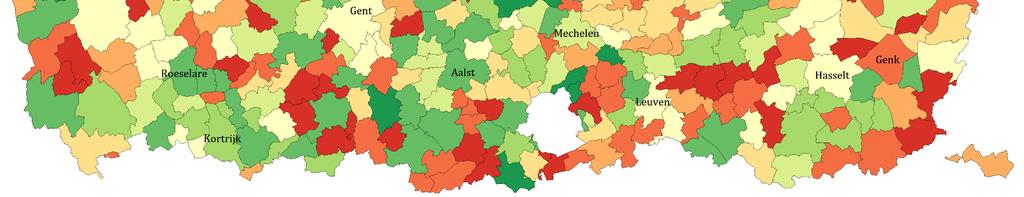 (Bijna) overal wordt kleiner gebouwd dan vroeger 2014-2016: gemiddelde bewoonbare oppervlakte per