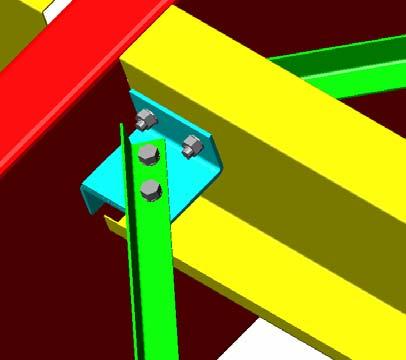 De hoekstalen woren uitgevoer met een plaatikte van 5 mm en met flensen van respectievelijk 50 mm en 100 mm. De verbining wort weergegeven in figuur 6.