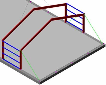 7.13) Stap 5 (l.) en stap 6 (r.) 7.14) Stap 7 (l.) en stap 8 (r.) Na stap 6 kan e kraan het hoofspant loslaten en alvast beginnen met het volgene hoofspant op e gron in elkaar te leggen.