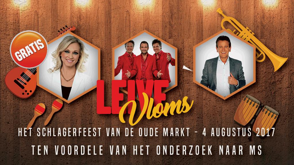 Persmededeling Gratis schlagerfeest Leive Vloms haalt Luc Steeno, Laura Lynn en De Romeo s op 4 augustus naar Leuvense Oude Markt.