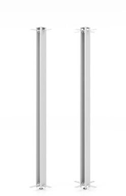 techniekpaneel (220 x 80 cm) Twee zuilen als hoekerbinding: ierkant
