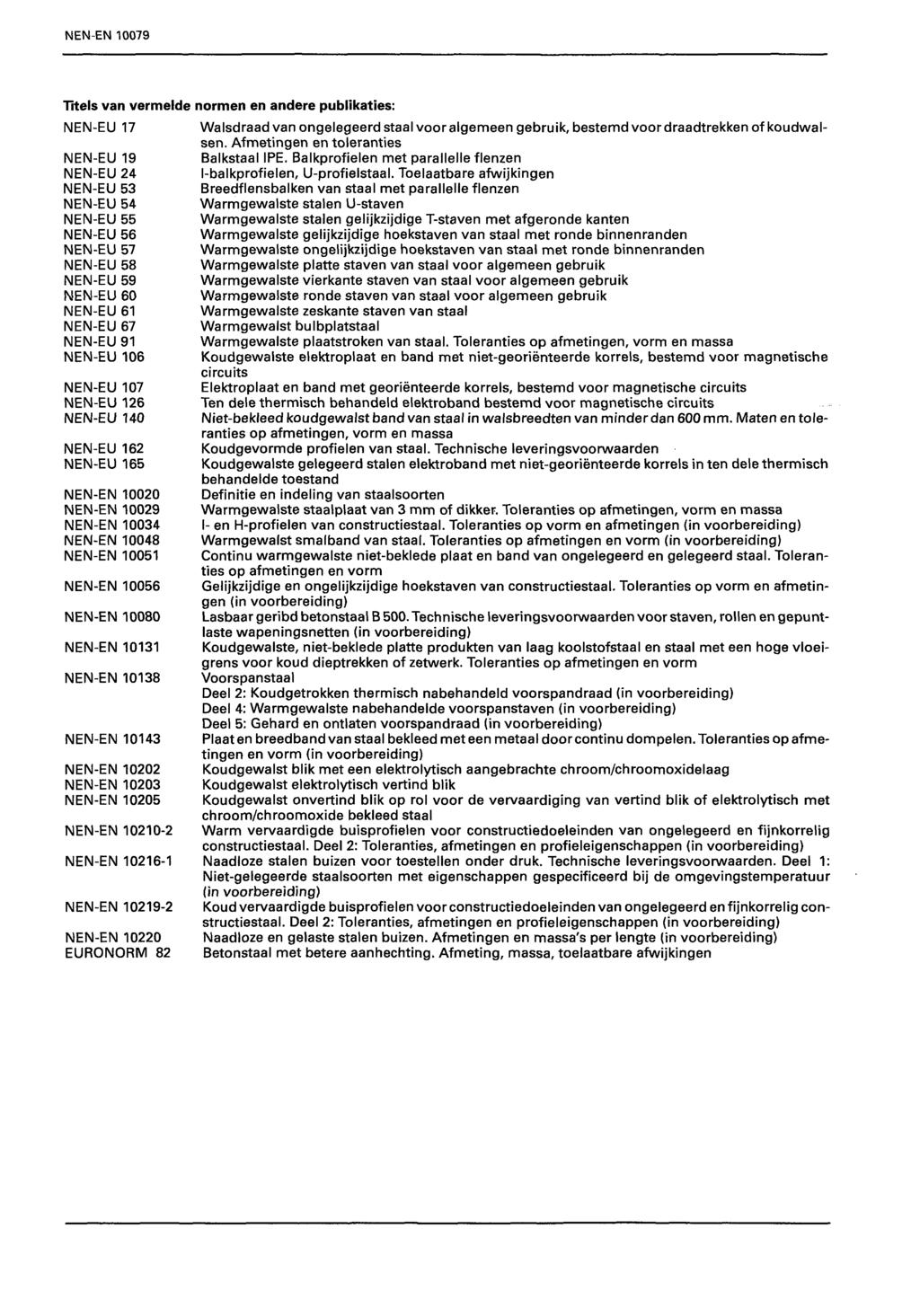 NEN-EN 100 Titels van vermelde normen en andere publikaties: NEN-EU 1 NEN EU 1 NEN- EU 24 NEN EU 3 NEN- EU 4 NEN EU NEN- EU 6 NEN EU NEN- EU NEN EU NEN- EU 60 NEN- EU 61 NEN- EU 6 NEN- EU 1 NEN- EU