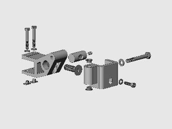 Alu armverbinding, links RAL 705 lichtgrijs 4210 2-008 Idem, rechts RAL 705 lichtgrijs 4210 0-006 Alu armverbinding, links