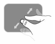 Muisveld (Touchpad) De muispijl volgt de richting die op het touchpad wordt aangegeven door uw vinger of duim in die richting te bewegen. Opgelet!
