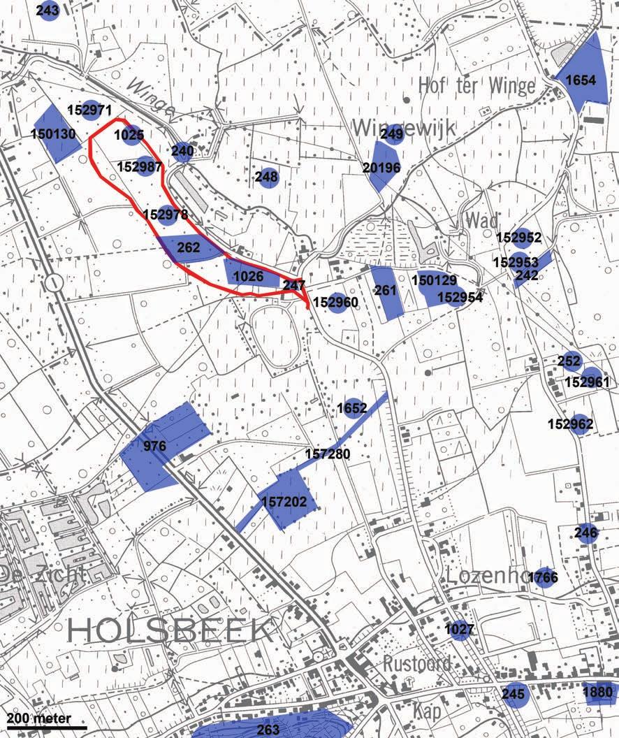 Het Wingemesolithicum 5 Figuur 2. Locatie van het plangebied op de topografische kaart 1/10.