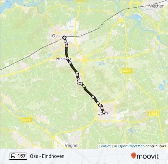 Richting: Oss Centraal Station 18 haltes BEKIJK LIJNDIENSTROOSTER Uden Busstation Busstation, Uden Uden Kornetstraat 13 Symfonie, Uden Uden Hobostraat 33 Pianostraat, Uden 157 bus Dienstrooster Oss