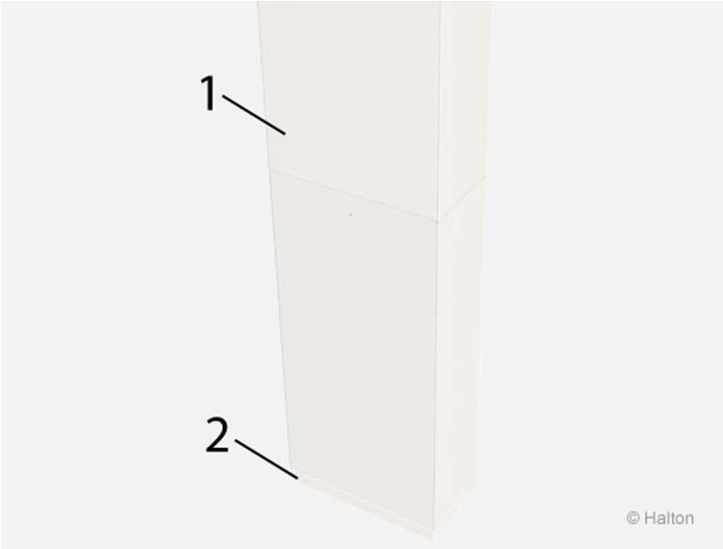 Materiaal Onderdeel Materiaal Opmerking Frontpaneel Geperforeerd gegalvaniseerd Roestvast staal (AISI 316) staal optioneel Behuizing Gegalvaniseerd staal Roestvast staal (AISI 316) optioneel