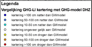 Het model dient voldoende nauwkeurig (GHG, GVG, voorjaarskwel) te zijn om locaties te kunnen selecteren. Figuur 1.