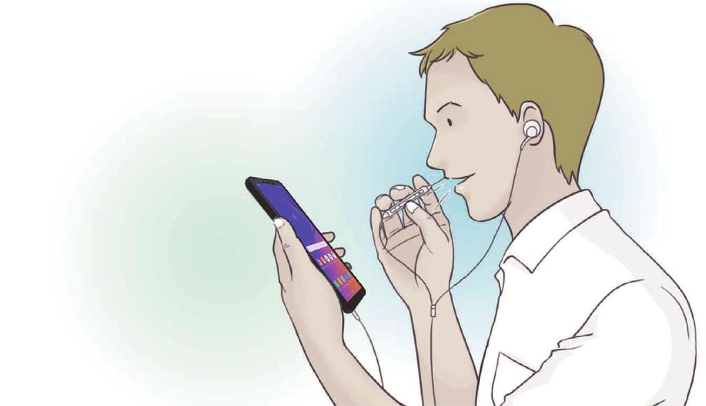 Apps en functies Oortelefoon of Bluetooth-headset gebruiken Verbind een oortelefoon of Bluetooth-headset met het apparaat als uw stem door een lawaaiige omgeving niet duidelijk te horen is via de