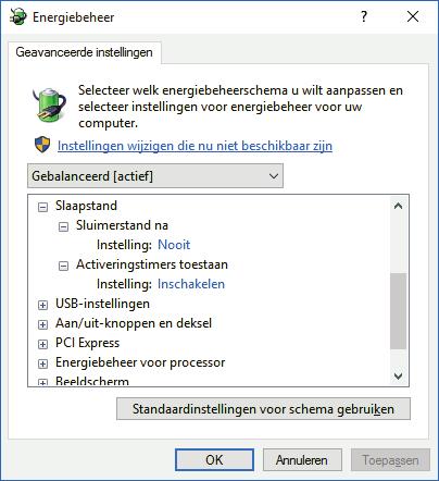 TIP: Kan de slaapstand niet worden geactiveerd dan moet deze eerst worden ingeschakeld. Start via het Win-X menu de Opdrachtprompt (administrator) en geef het commando POWERCFG /HIBERNATE ON.