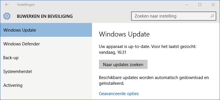 de updatefunctie hadden uitgeschakeld.