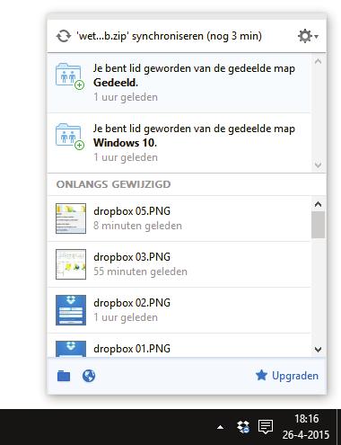 Vanuit de Windows Verkenner kan de status van het synchronisatieproces op bestandsniveau worden gevolgd.