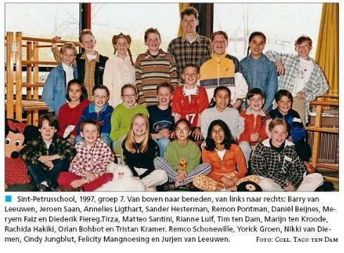 Diemer Nieuws drukte zijn klassenfoto af toen