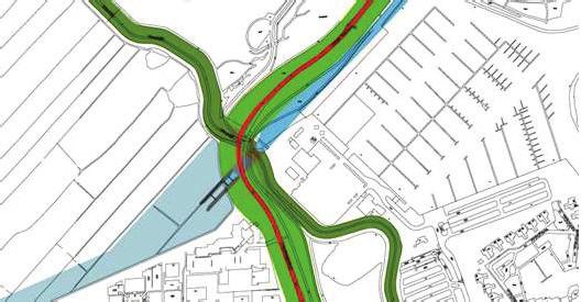 Gebiedsprogramma Naarden buiten de Vesting 17 42 Variant 1: Ontwerp Suis op waterkering De sluis wordt haaks op de waterkering gebouwd, de sluisdeuren liggen precies op de primaire waterkering.