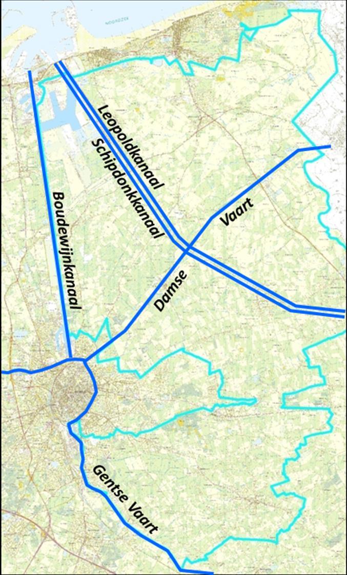 Het ambtsgebied van de Oostkustpolder bedraagt ca. 20.930 hectare en strekt zich uit over de gemeenten Brugge (deelgemeenten Koolkerke, Dudzele, St.-Kruis, Assebroek en St.