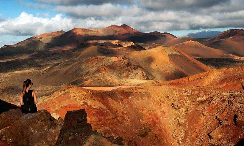 Prachtig beeld van het Timanfaya gebied in Lanzarote.