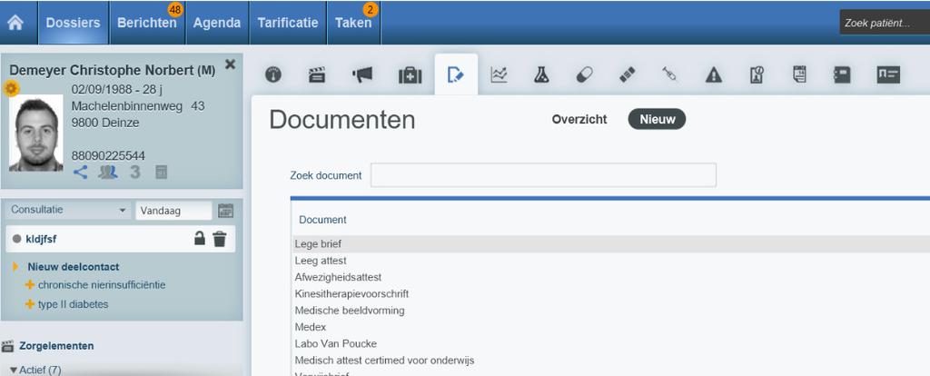 Careconnect Via documenten nieuw (eventueel zoek documenten labo ) Bij regelmatig gebruik komt dit document bovenaan.