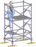 standaard frames door iedereen op te bouwen Sterk: belastbaar tot 24 ton per toren (6 ton per staander) 1 2 3 4 5 Ondersteuningstoren in opbouw, na