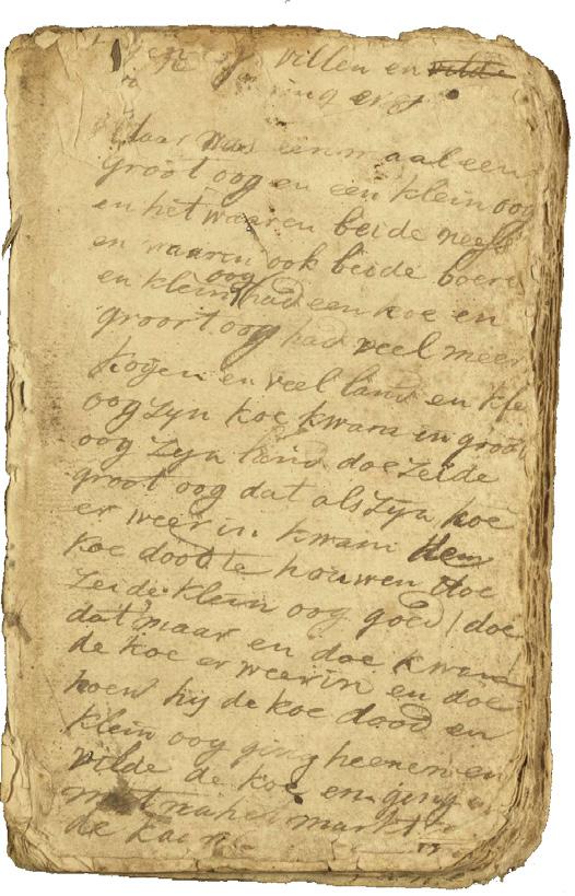 Het originele manuscript 35 uit 1804, de editie van het handschriftje in Het Boek van Trijntje Soldaats, en editeur E.J.