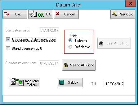 Tijdelijk of definitieve jaarafsluiting: a) Tijdelijke afsluiting: hierbij is het jaar nog niet definitief afgesloten en zijn wijzigingen nog mogelijk aan de gegevens.