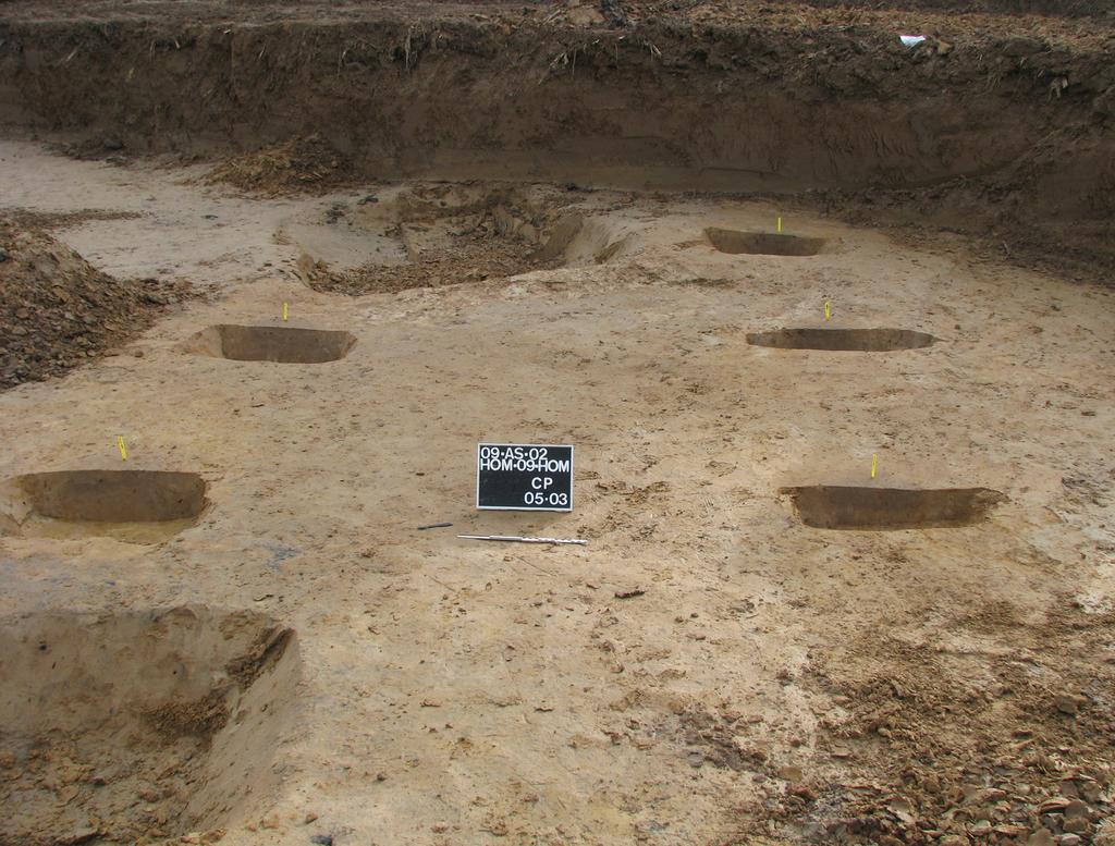 Archeologisch onderzoek te Hombeek - Hombekerkouter 11 5.1 IJzertijd 5.1.1 Spiekers S09 t.e.m. S13 zijn 5 paalsporen van een zespostige spieker.