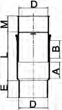 Verloopringen centrisch lijmverbinding spie x mof D x d B L M 40 x 32 29 6 23 50 x 40 34 7 27