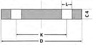 AVK-producten Technische informatie Flensboringen conform EN1092 PN DN D K L Aantal bouten Maat C4 PN6 10 75 50 11 4 M10 12 PN6 15 80 55 11 4 M10 12 PN6 20 90 65 11 4 M10 14 PN6 25 100 75 11 4 M10 14