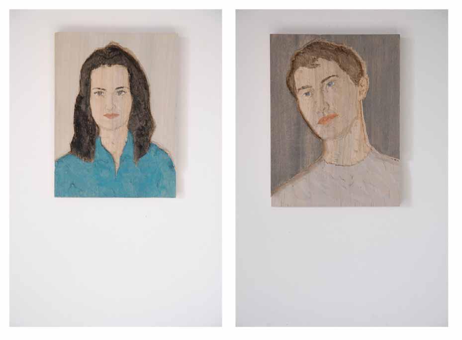 Kleines Kopfrelief (Frau), 2012 populier en verf / poplar and paint 33x25x4 cm SB143-15812