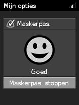 Zet het masker op zoals beschreven in de gebruikershandleiding van het masker. 2. Draai in Mijn opties aan de draaiknop totdat Maskerpas.