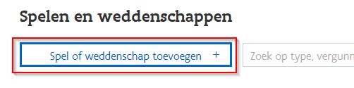 1. Bookmaker Voorafgaande aangifte Voeg de spelen en weddenschappen