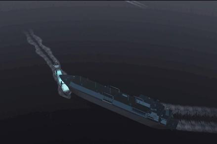 Simulatorinzet voor het onderzoek naar het kapseizen van de Koreaanse Sewol veerboot, ontwerp van Marineschepen en de aanvaring met de Flinterstar.