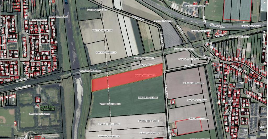 Algemeen Perceel vollegronds tuinbouwgrond, totaal ter grootte van 03.77.40 hectaren, gelegen te Drunen / Waalwijk aan de openbare verharde weg Overstortweg.