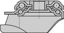 4 7. Blickle zwenk- en bokbehuizingen Blickle plaatstalen zwenkbehuizingen voor apparaten-wielen Serie LDA - dubbele zwenkbehuizing met plaatbevestiging Voor wiel-ø: 50-75 mm tot 100 kg Uit