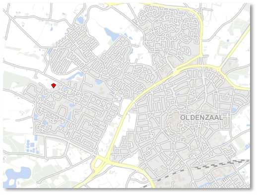 2 Het plangebied 2.1 Situering Het plangebied is gesitueerd aan Het Nardusboer 215 in Oldenzaal. Op onderstaande kaart wordt de globale ligging van het plangebied aangeduid met de rode marker.