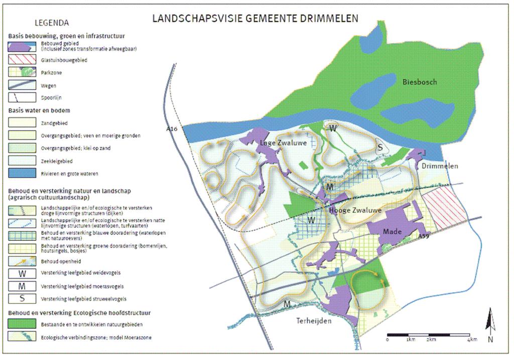Bomenbeleidsplan Praktisch gezien komt het er op neer dat versterking van de structuur langs de dijk tussen Wagenberg en Hoge Zwaluwe (Kerkdijk) en