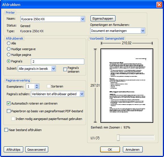 Basisbediening Afdrukken - Afdrukken vanuit een toepassing Volg de onderstaande stappen om een document vanuit een toepassing af te drukken.