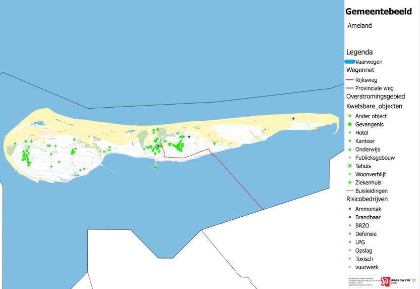 Ameland In onderstaand overzicht is op basis van de professionele risicokaart en het CBS een inventarisatie samengesteld voor het grondgebied van de gemeente.