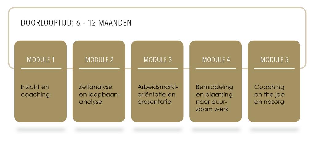 Intake en arbeidsintegratieplan Doorlooptijd: maximaal 2 weken Nauwkeurig afstemmen van planning, behoeften en verwachtingen met werkgever en werknemer om tot een zo efficiënt mogelijke samenwerking