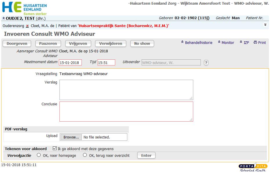 Nieuwe aanvraag (4) Verwerken aanvraag Consult WMO Adviseur!