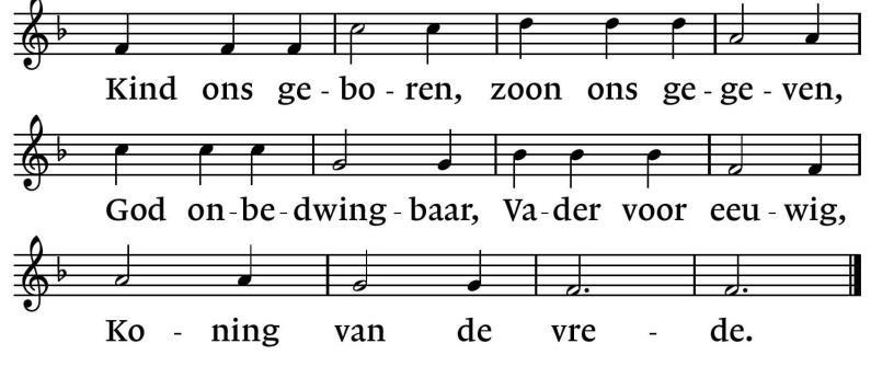 Lezing Jesaja 9:1-6 Zingen Lied 491 1 e keer koor, 2 e keer allen Lezing Lucas 2:1-14 Zingen Lied 487 Eer zij God in onze dagen, eer zij God in deze tijd.