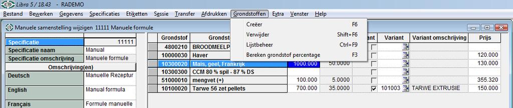 toegevoegd. Ook prijzen van halffabricaten die automatisch berekend worden, worden aangepast! Een afdruk is vanuit dit scherm mogelijk via een schermafdruk: Bestand afdrukken of Ctrl+P.