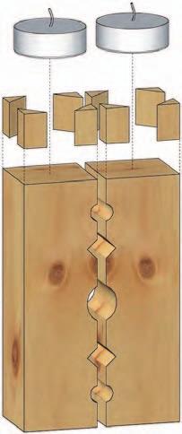 Er kan natuurlijk bij alle varianten het triplex of de houtenkantelen als theelichthouder worden