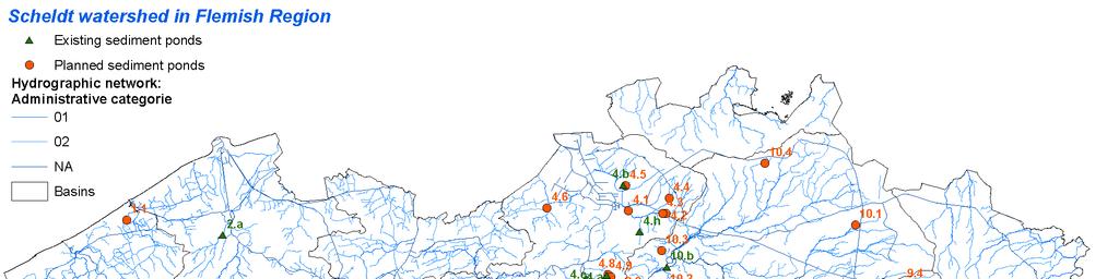 Sedimentvangplan Basin nr Basin Existing sediment ponds Planned