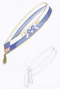 Daarnaast ontwierp hij ook enkele andere kostuum elementen zoals de blauw-witte kraag (zie afbeelding).