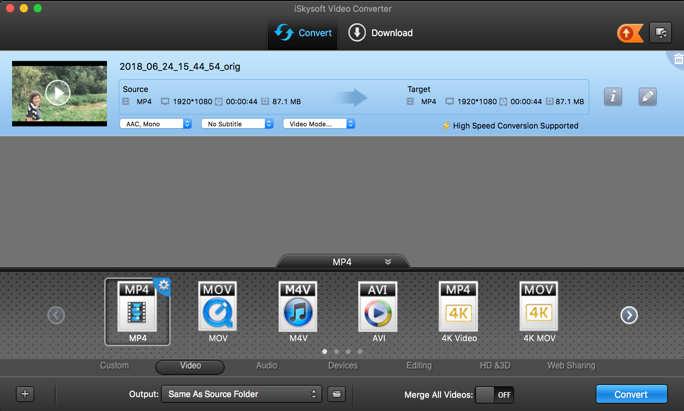 iskysoft Video Converter iskysoft Video Converter is een handig programma om op een snelle en hoogwaardige manier video s om te zetten naar allerlei formaten.