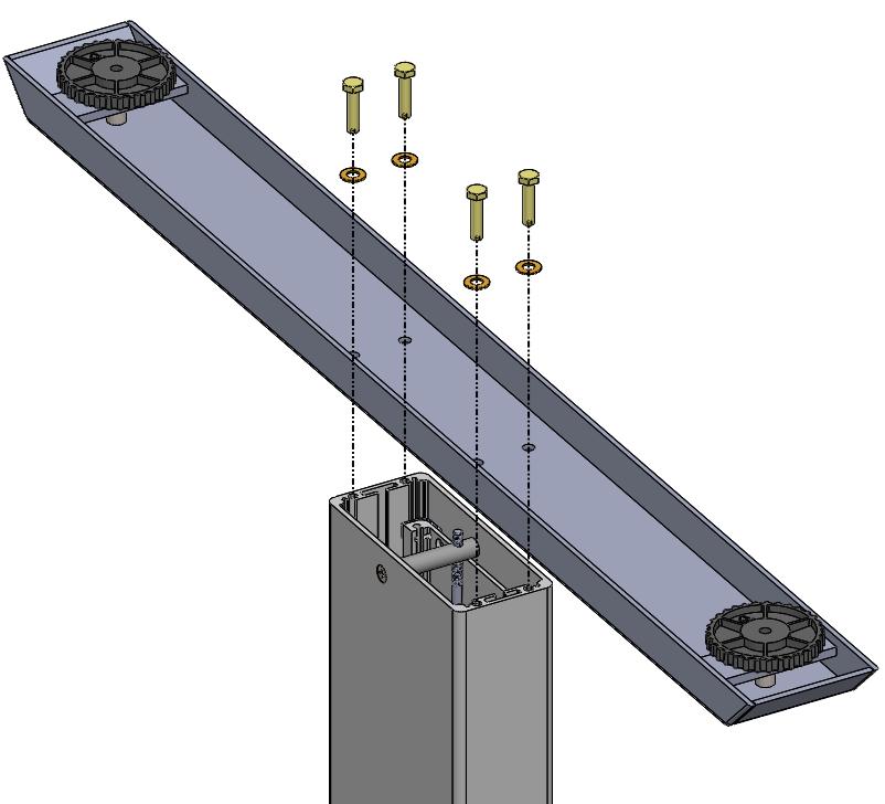 5 Ring M6 8 6 Afbeelding 6 Draai het voorgemonteerde frame om (met 2 personen) zodat de benen naar boven zijn gericht.