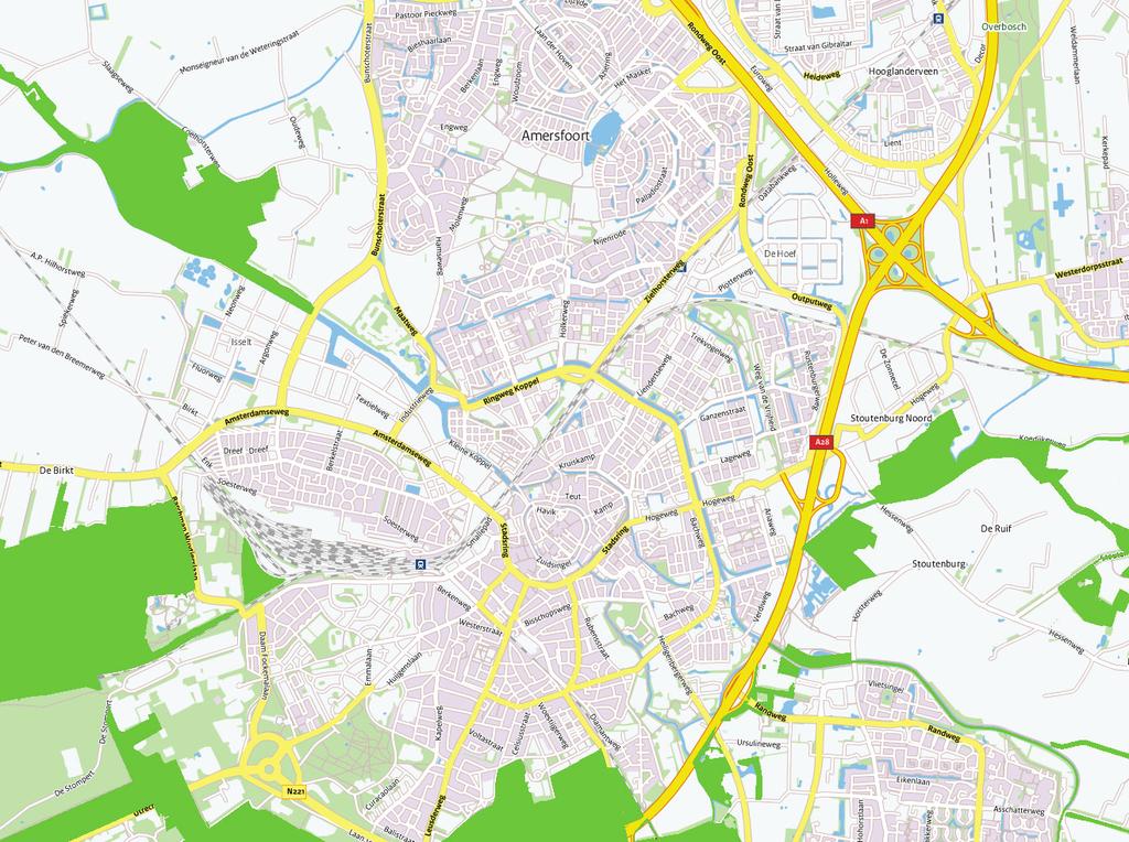 Planomgeving: locatie, omgeving en beschermde natuurgebieden Natuurnetwerk Nederland rondom Amersfoort. H 02 De planlocatie ligt in Amersfoort aan de Stationstraat 12-1.
