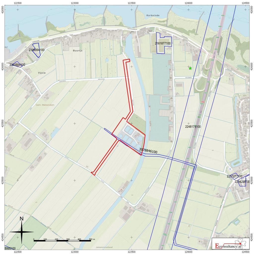 Figuur 8. Archeologische Gegevenskaart van het onderzoeksgebied Robijnsweg 15 te Sleeuwijk.