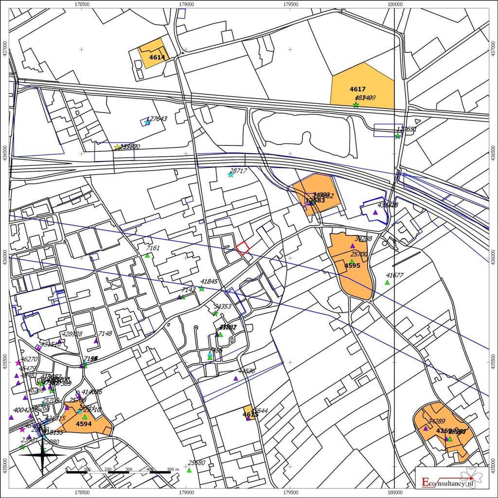 Figuur 16. Archeologische Gegevenskaart van het onderzoeksgebied Herveld (gemeente Overbetuwe) - St. Willibrordusstraat (ong.