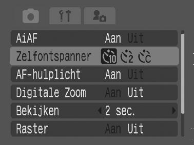 Zorg ervoor dat de datum en de tijd van de camera van tevoren zijn ingesteld (p. 29). Wanneer de datumstempel eenmaal in de beeldgegevens is opgenomen, kan deze niet meer worden verwijderd.